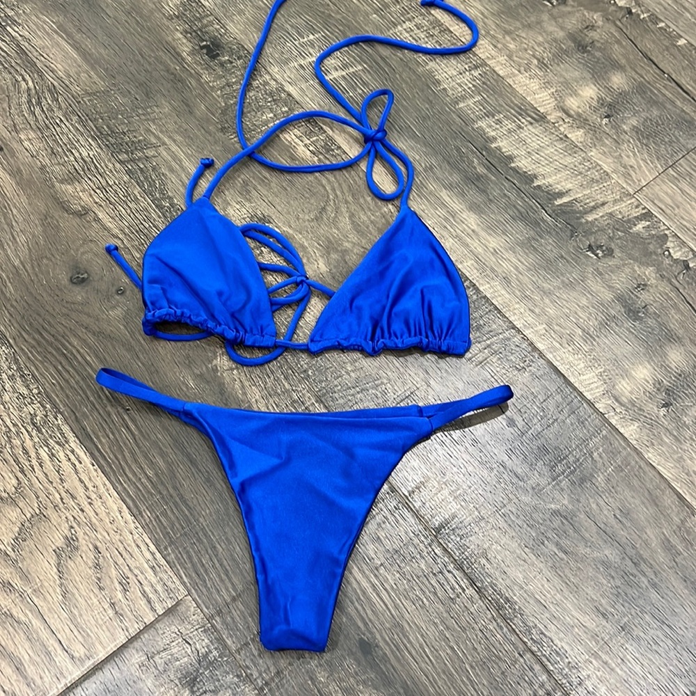 Lali and Layla Cobalt Blue Bikini Set Inka Thong Bottoms Top can be versatile